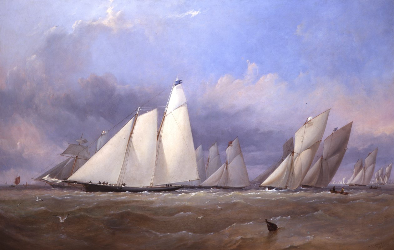 Die America bei Cowes, 1852 von Thomas Sewell Robins