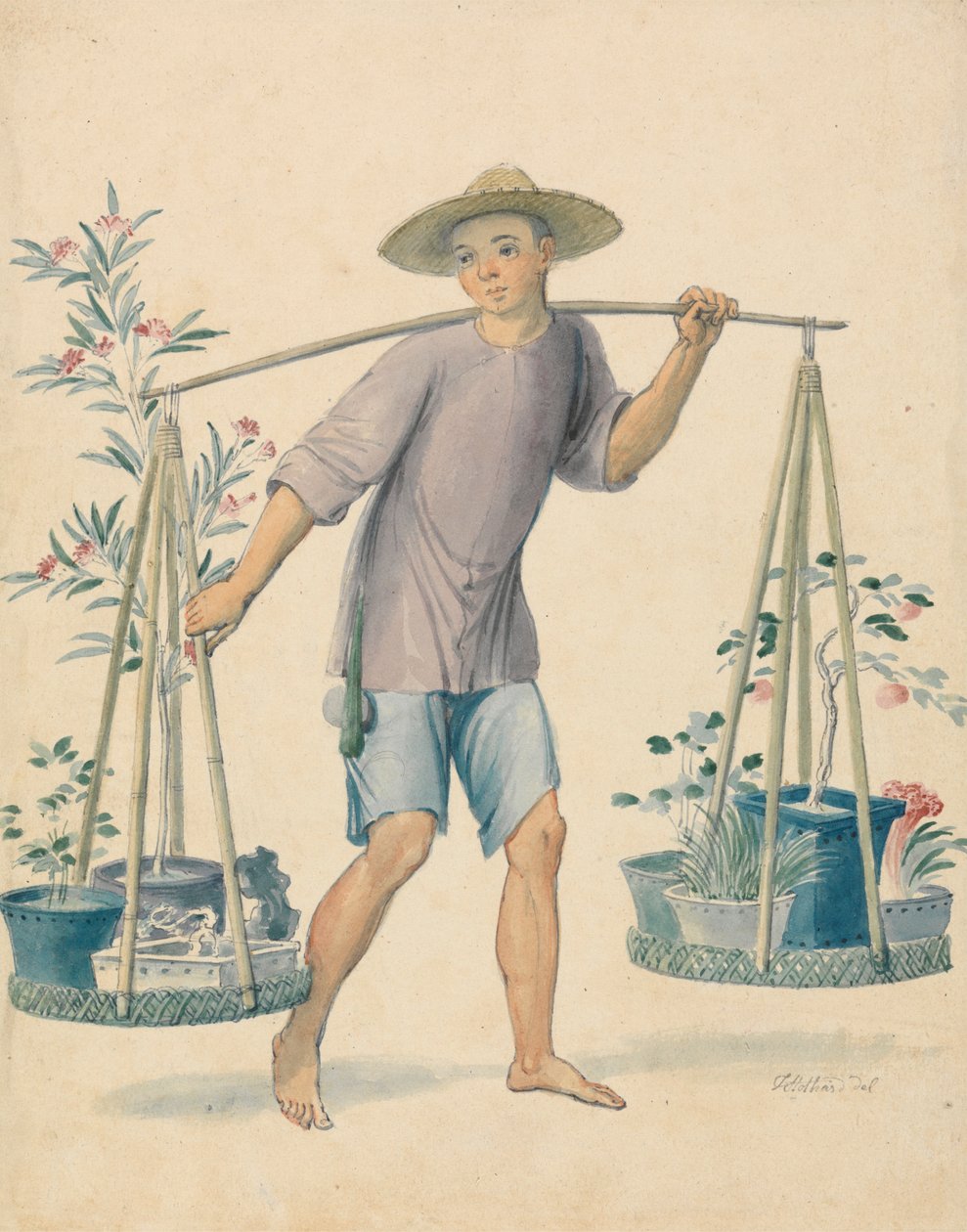 Chinesischer Blumenverkäufer von Thomas Stothard