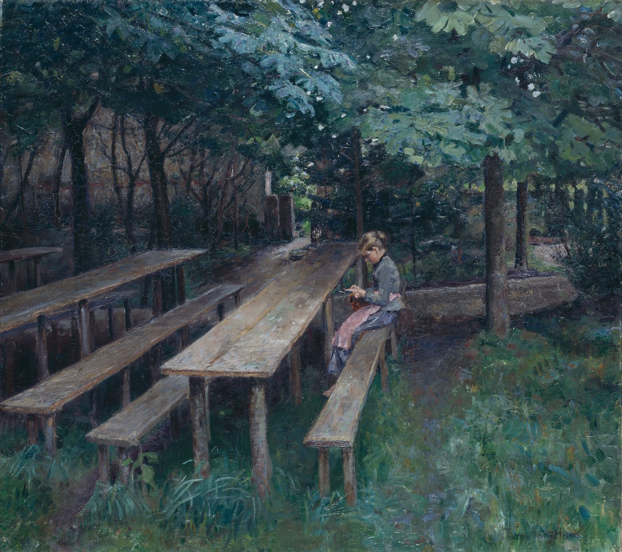 Wirtsgarten in Dachau von Thomas Theodor Heine