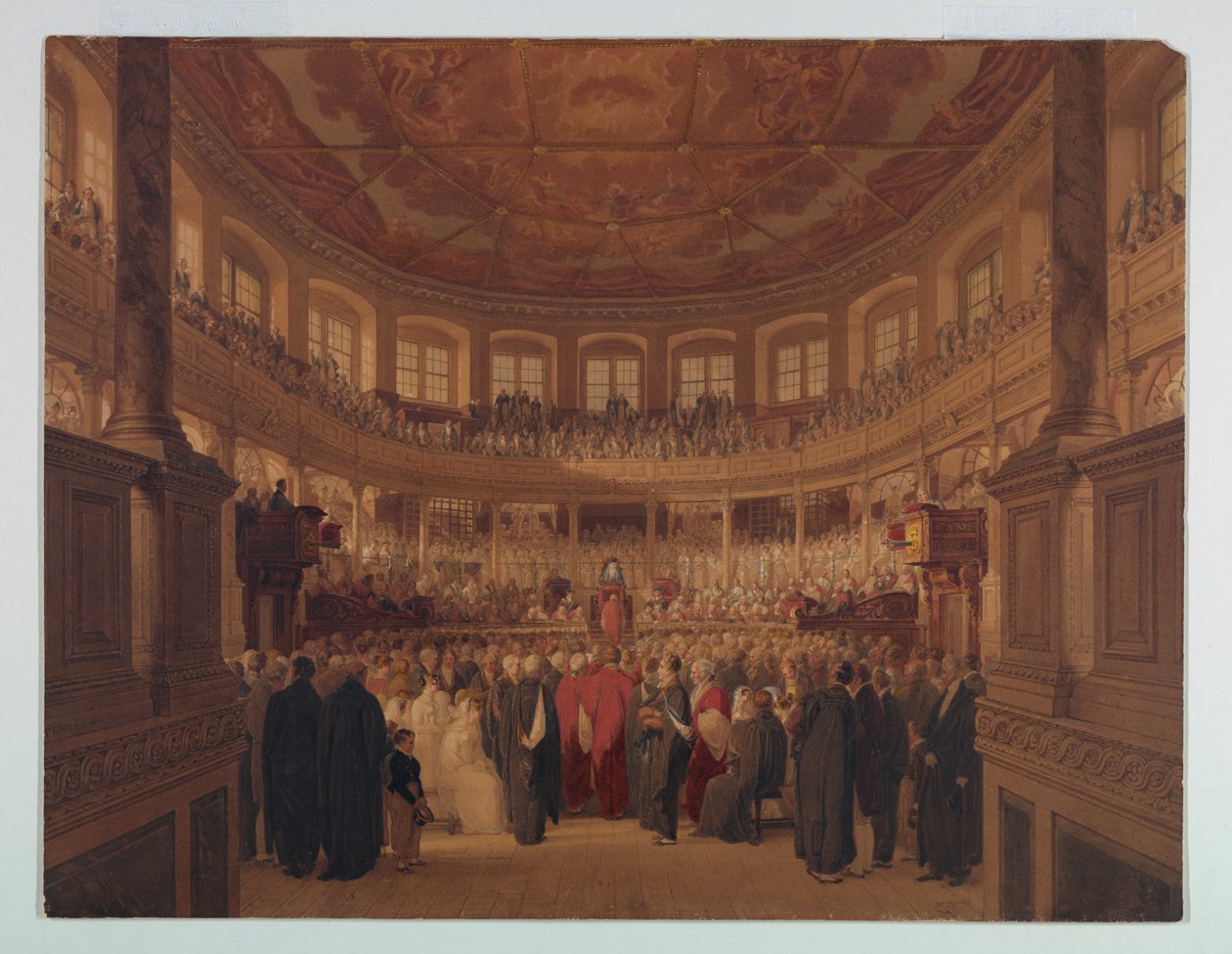 Zeichnung, Encaenia in der Sheldonia, 1814 von Thomas Unwins