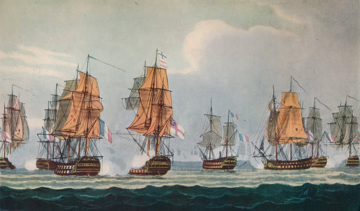 Strachans Aktion vor Ferrol, ca. 1806 von Thomas Whitcombe