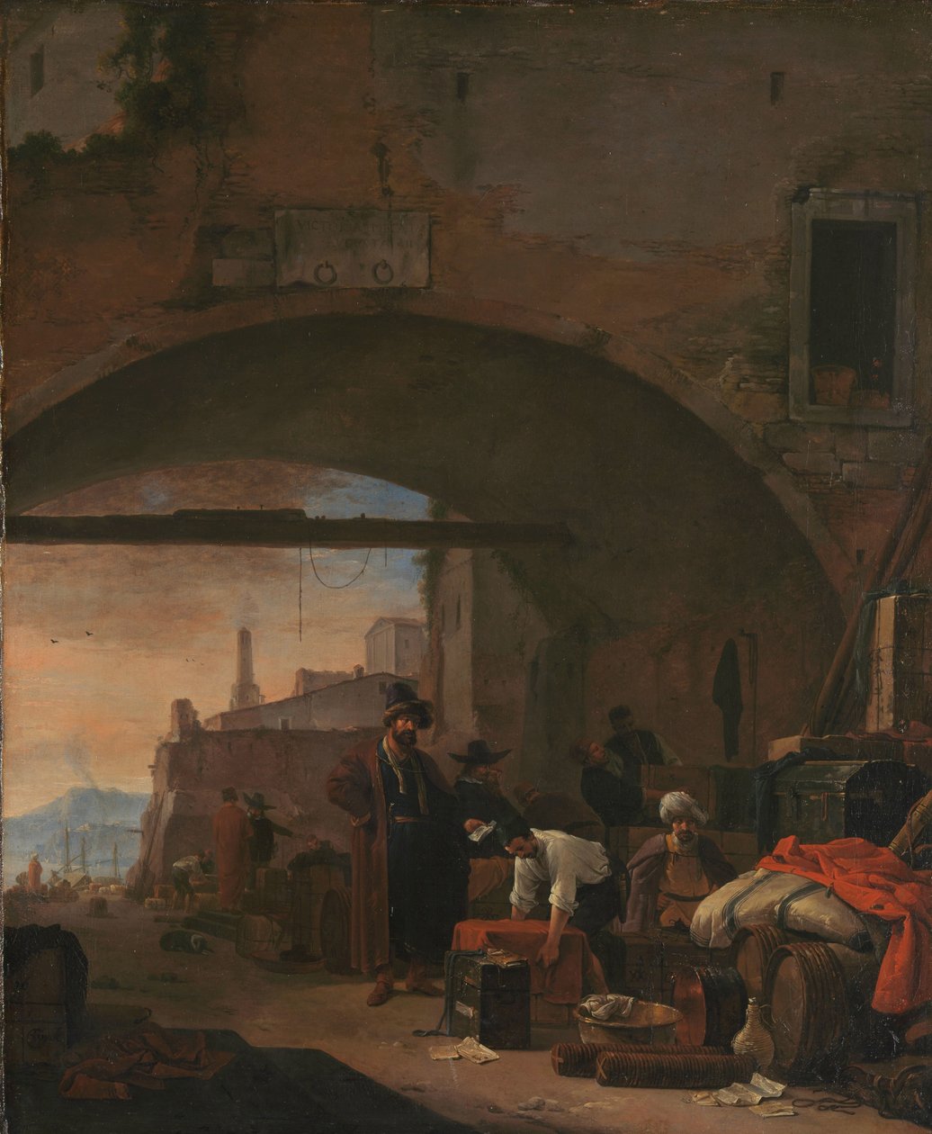 Ansicht eines levantinischen Hafens von Thomas Wijck