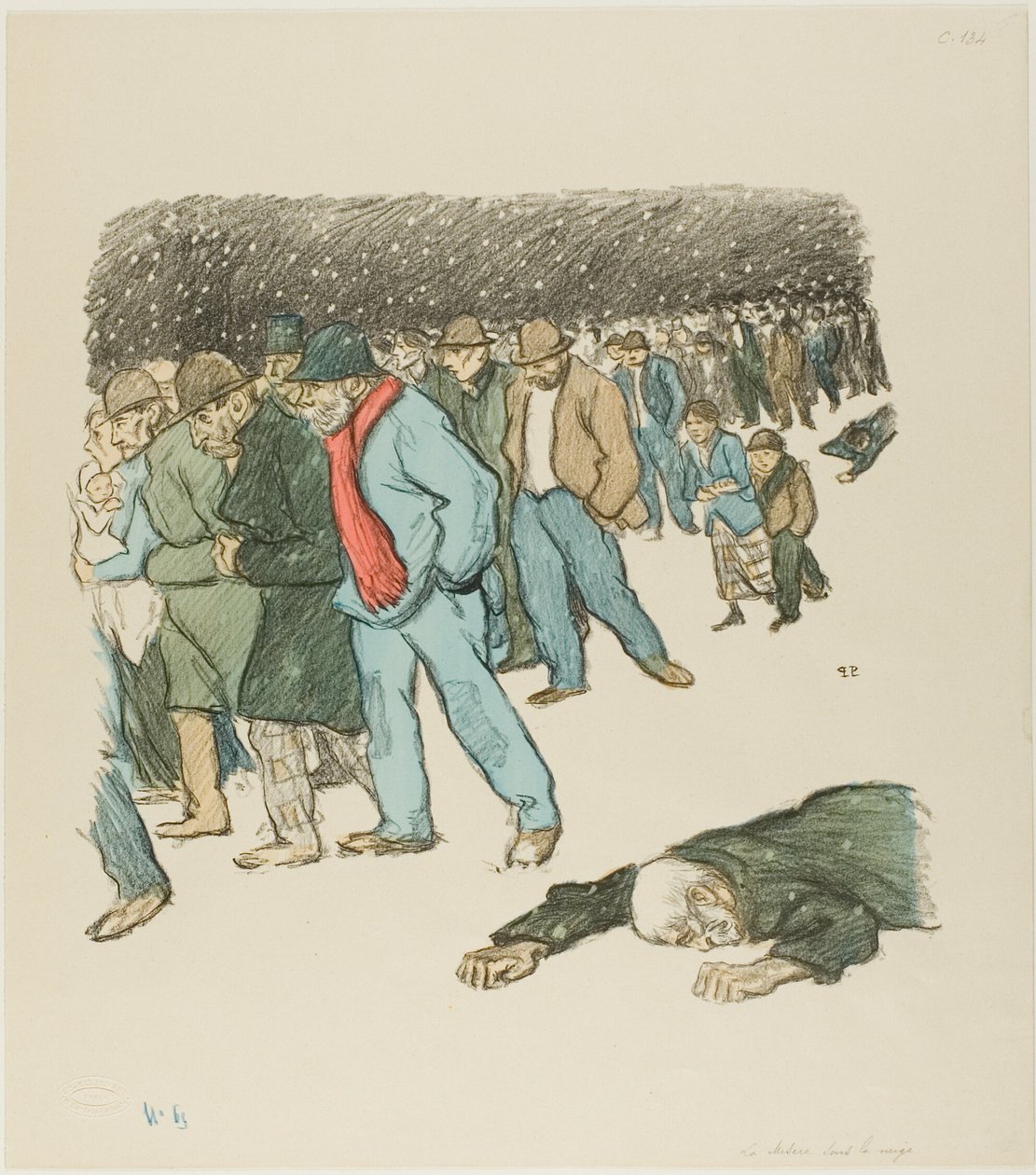 Elend unter dem Schnee von Théophile Alexandre Pierre Steinlen