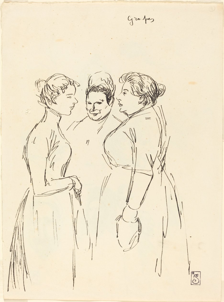 Klatschende Frauen, spätes 19. - frühes 20. Jahrhundert von Théophile Alexandre Steinlen
