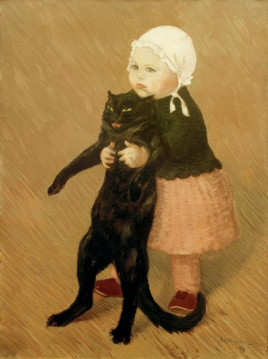Das Mädchen mit der Katze von Théophile Alexandre Steinlen