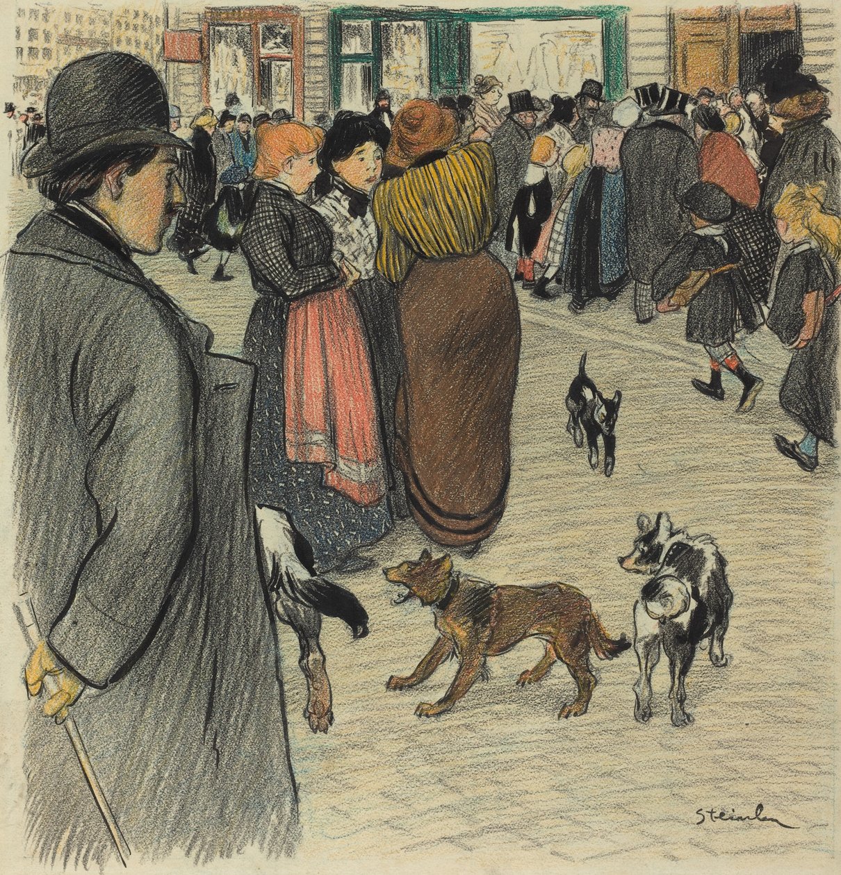 Die Menge beobachten von Théophile Alexandre Steinlen