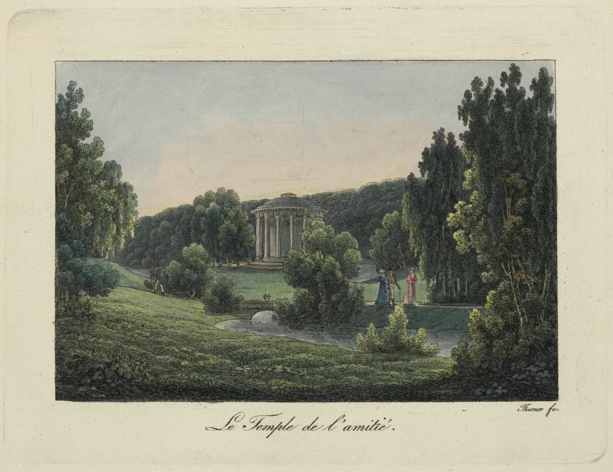 Ansicht des Freundschaftstempels in Pawlowsk, 1810er Jahre von Thurner