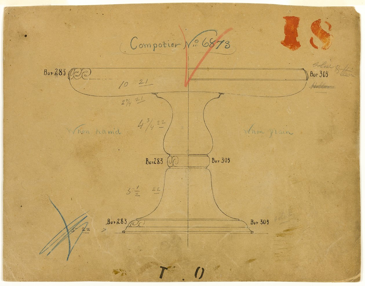 Entwurf für Compotier Nr. 6873 von Tiffany and Company