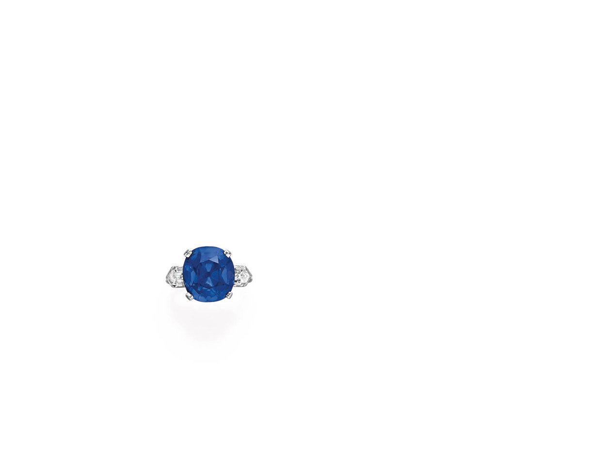 Ring (Saphir, Diamanten & Platin) von Tiffany and Company