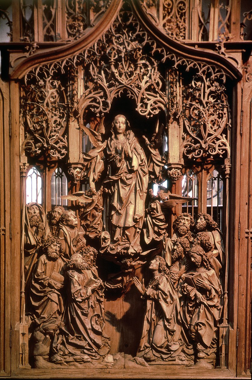 Himmelfahrt der Jungfrau, zentrales Panel des Marienaltars, 1505-10 von Tilman Riemenschneider