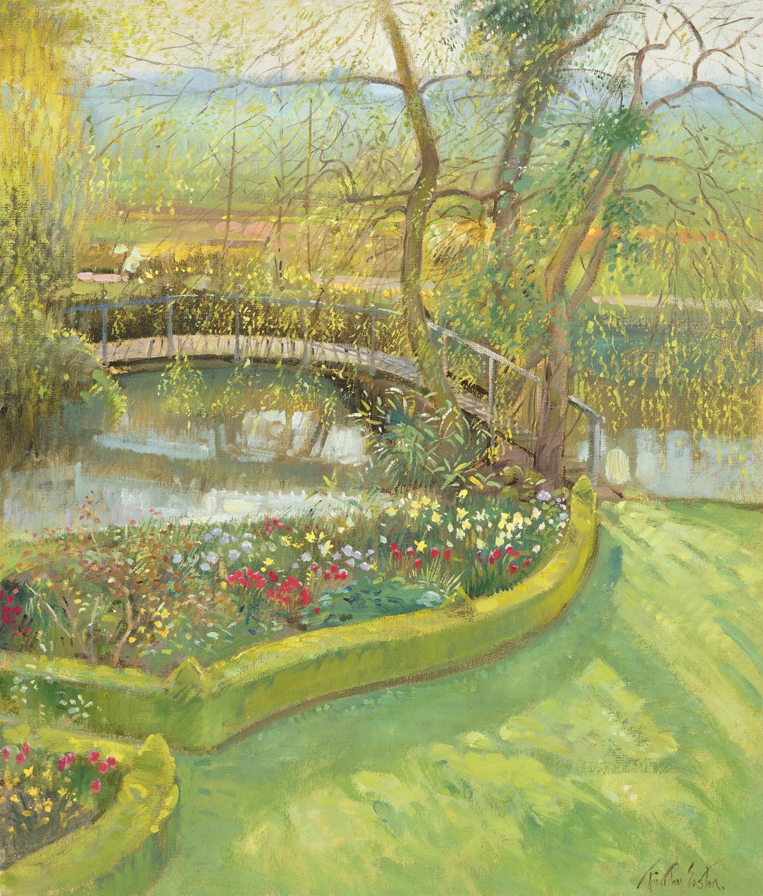 Brücke über die Weide, Bedfield von Timothy Easton