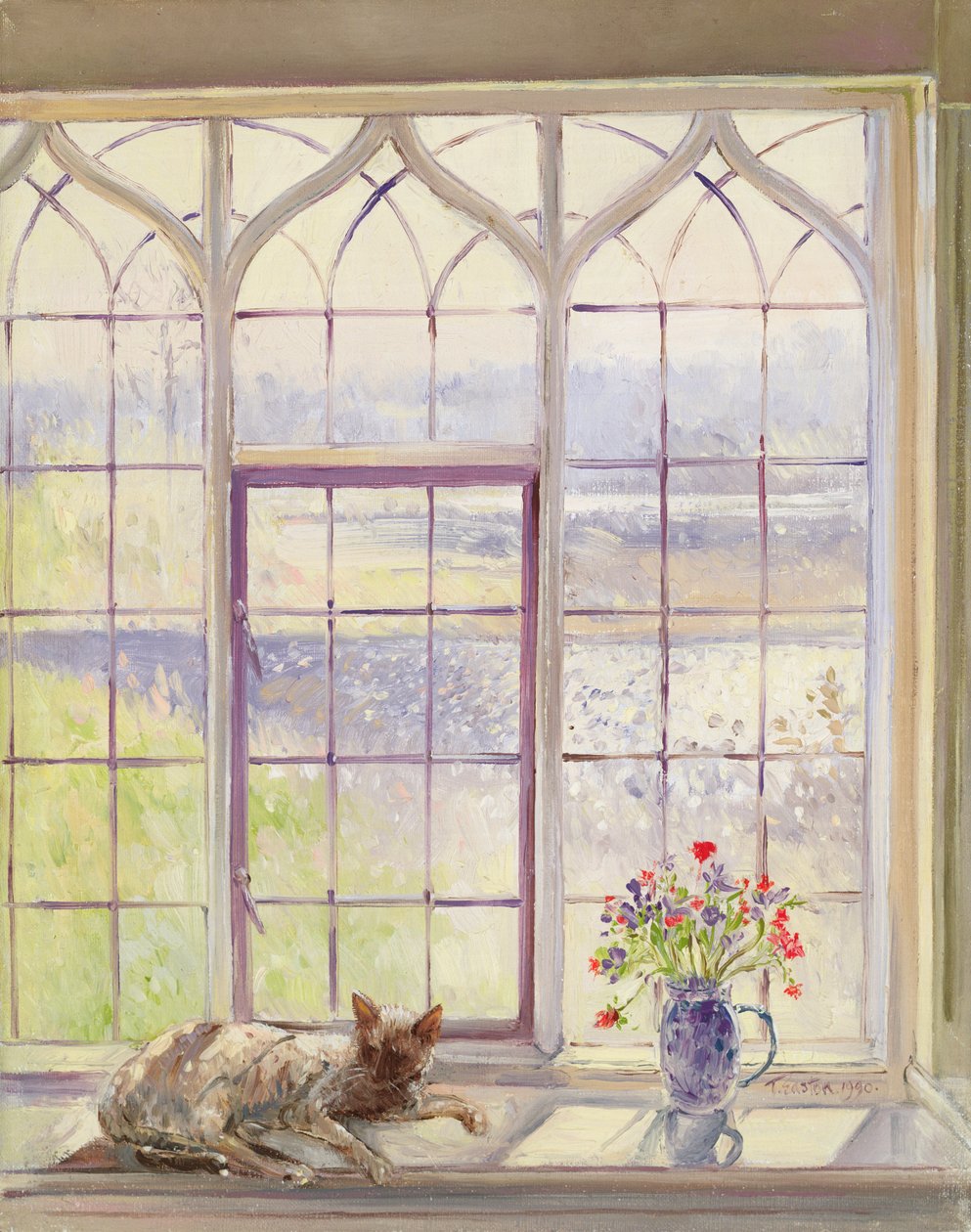 Schläfer mit Anemonen von Timothy Easton