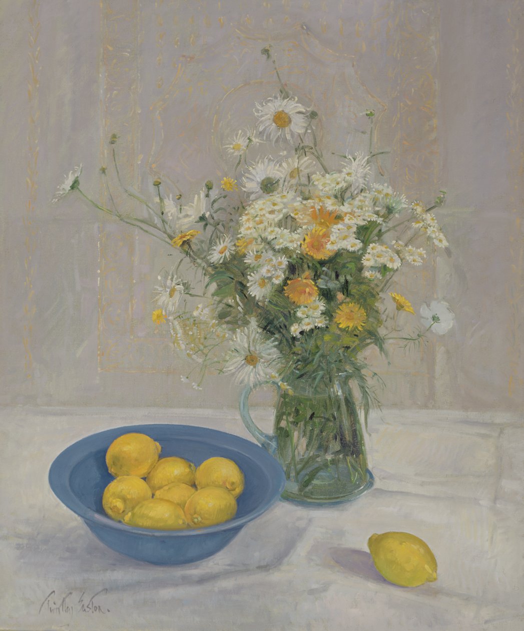 Sommer-Gänseblümchen und Zitronen, 1990 von Timothy Easton