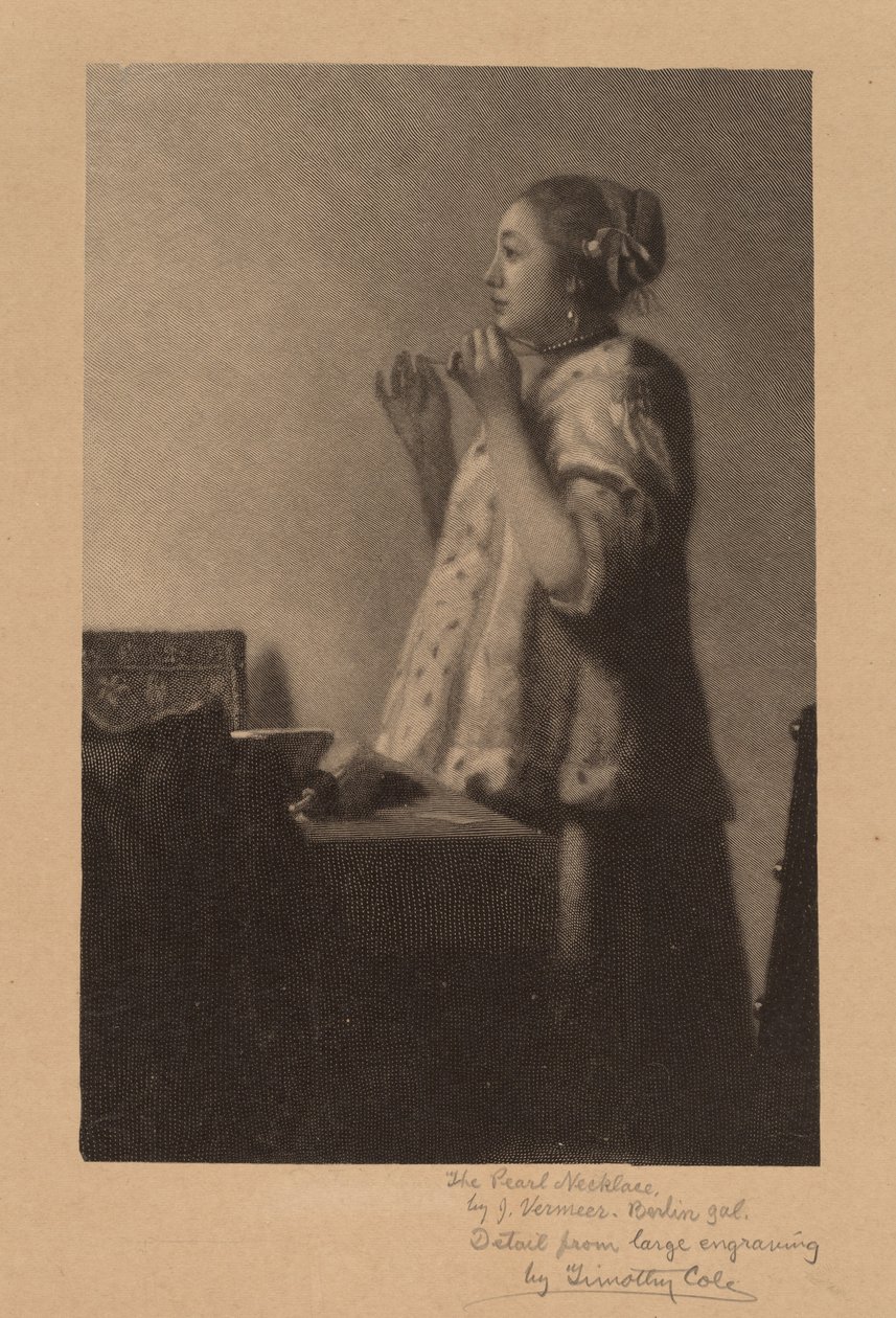 Die Perlenkette von Timothy Cole after Johannes Vermeer