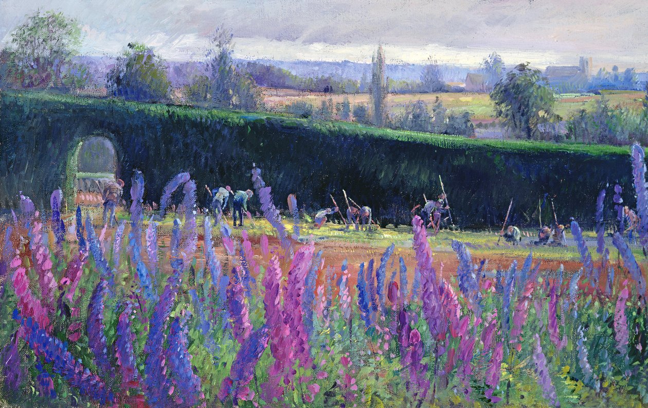 Unkrautjäten am Zaun, 1991 von Timothy Easton