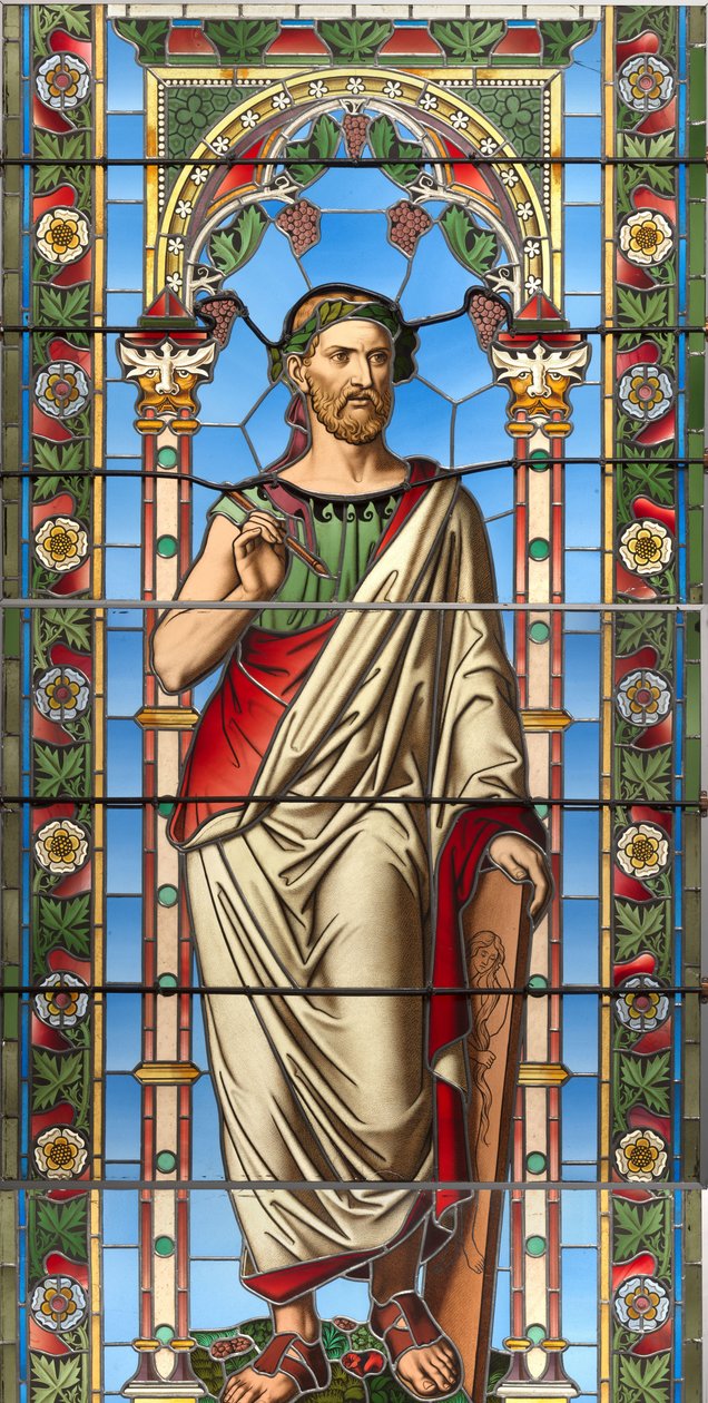 Fenster mit Darstellung von Apelles von Tiroler Glasmalerei und Cathedralenglashuette