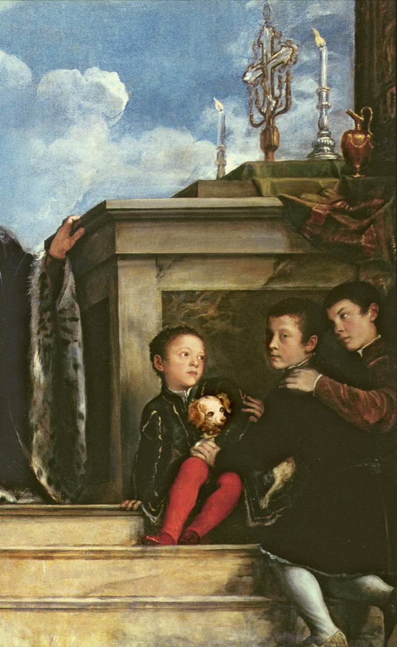 Die Familie Vendramin (Detail) von Tiziano Vecelli