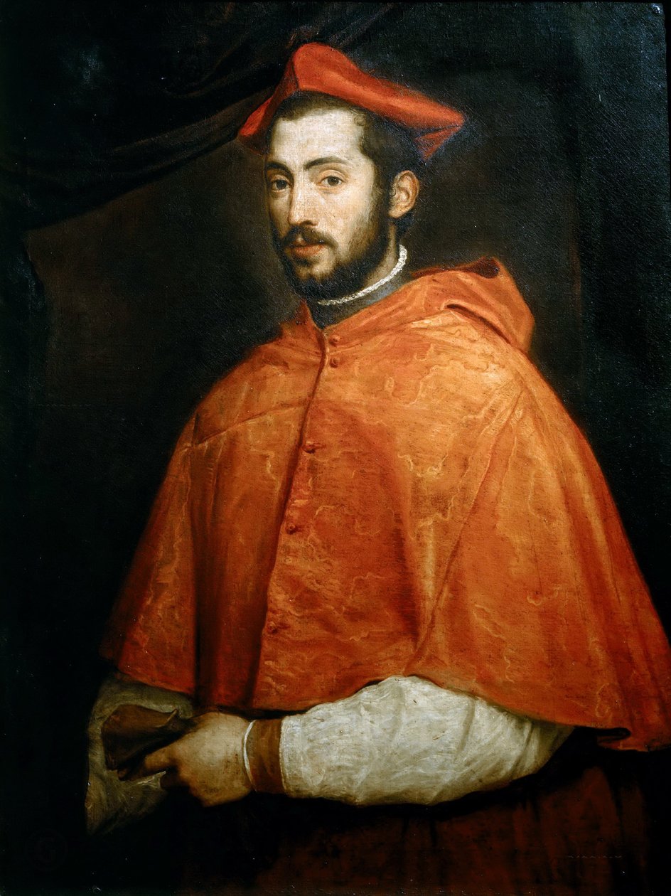 Porträt von Kardinal Alessandro Farnese, 1545-1546 von Titian