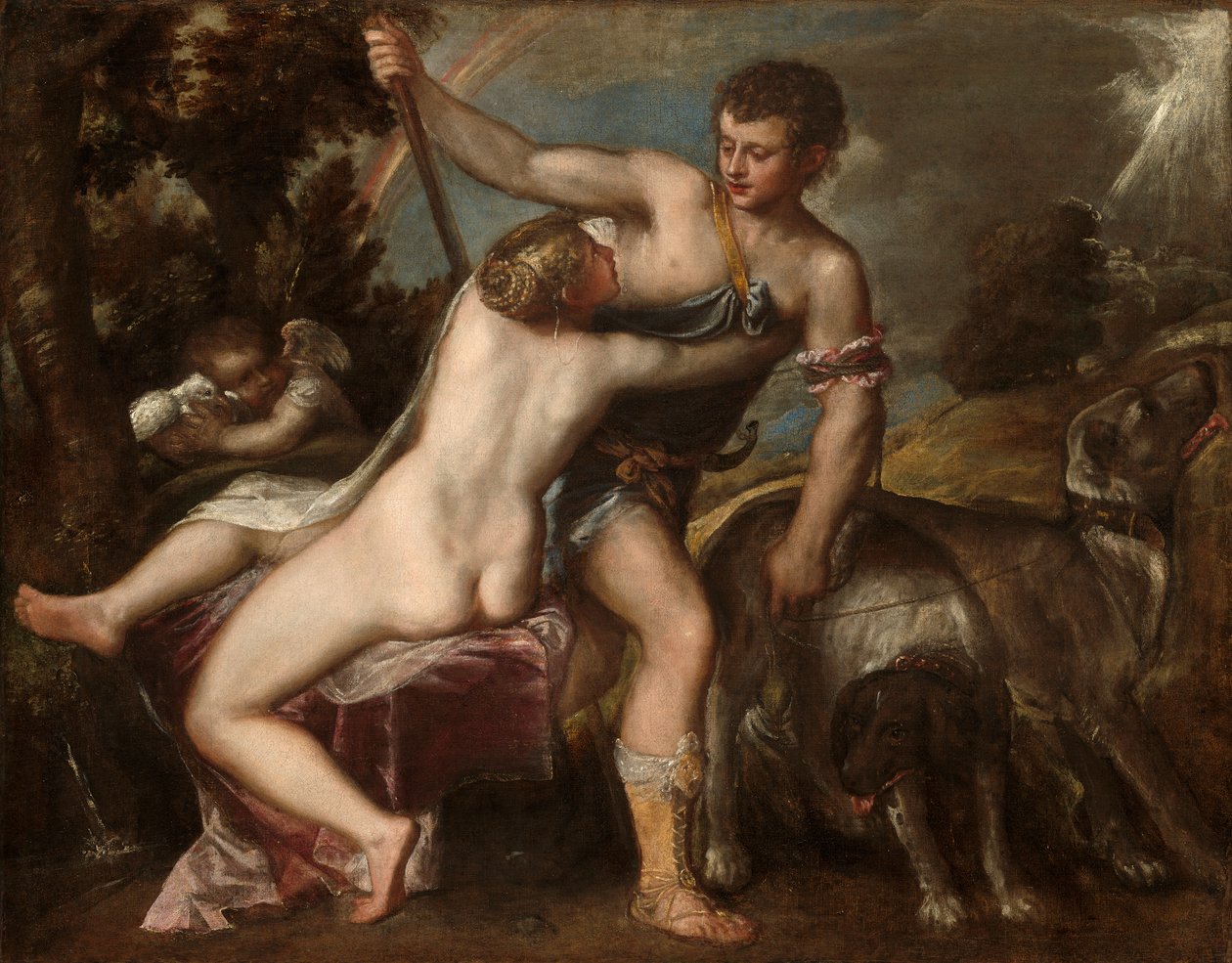 Venus und Adonis von Tiziano Vecelli