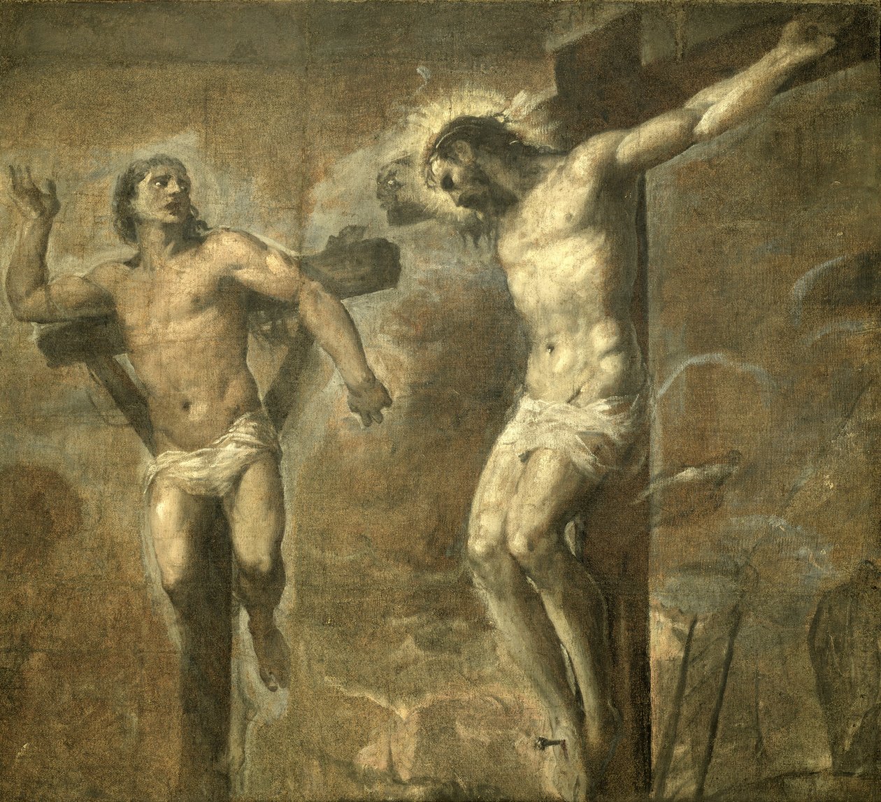 Christus am Kreuz und der gute Dieb, ca. 1565 von Tiziano Vecelli