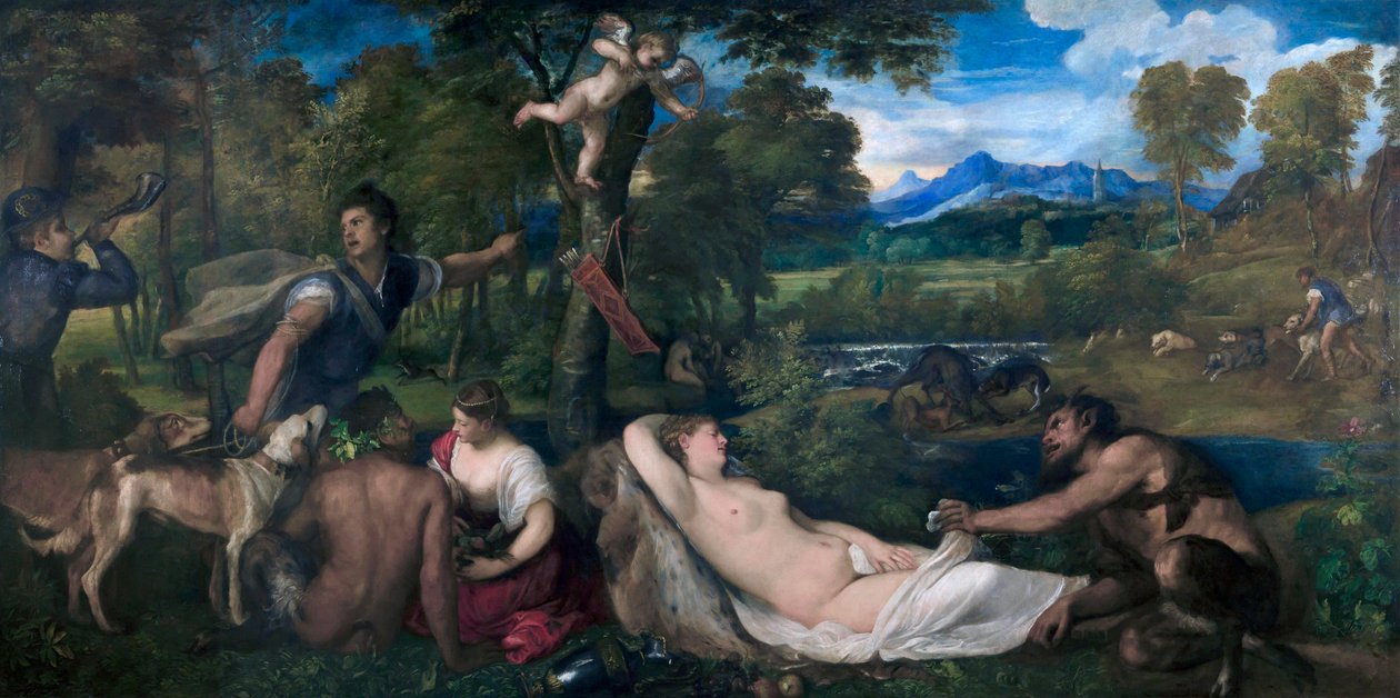 Pardo Venus oder Jupiter und Antiope von Tiziano Vecelli