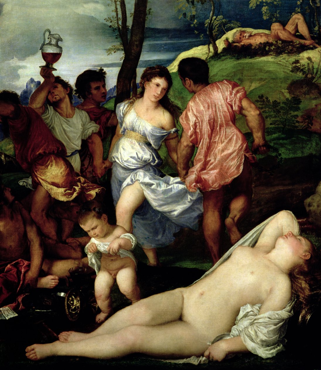 Die Andrianer, ca. 1523-4 (Detail) von Tiziano Vecelli
