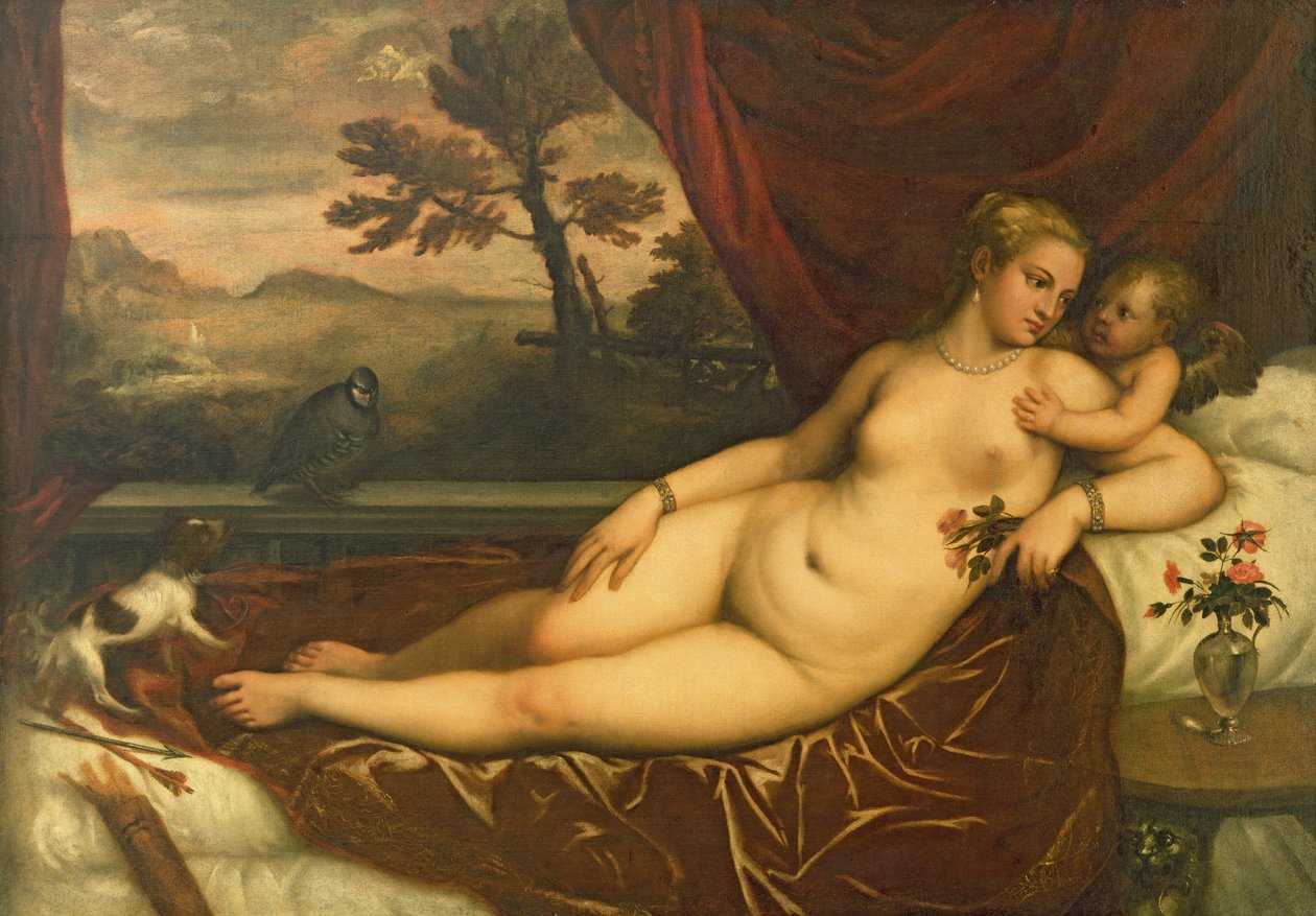 Venus und Amor von Tiziano Vecelli