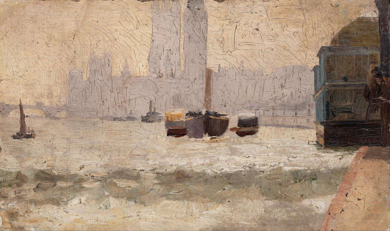 Nebel, Themse-Ufer von Tom Roberts