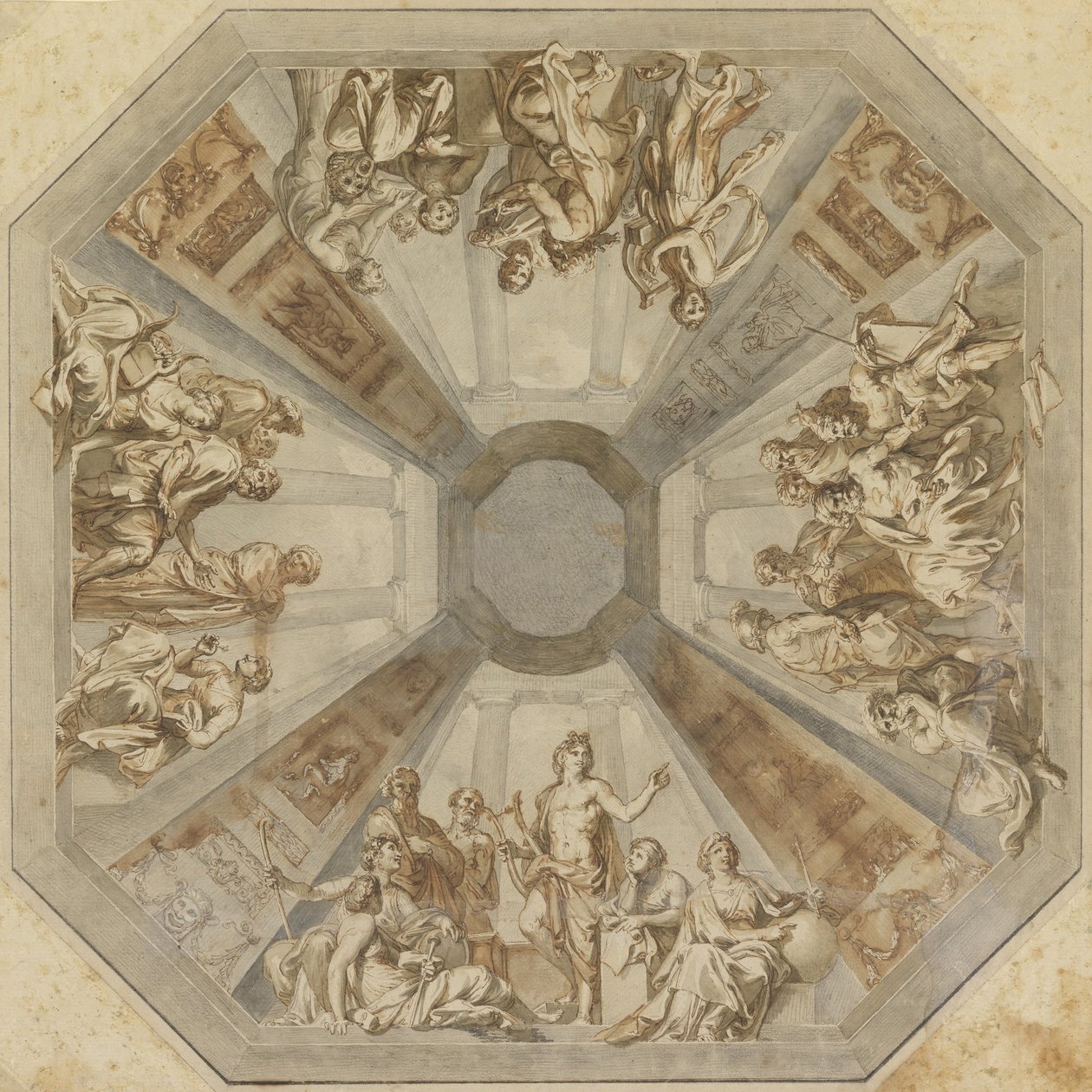 Studie für den Triumph des Apollo für die Decke der Sala delle Muse, Museo Pio-Clementino, Vatikan von Tommaso Maria Conca