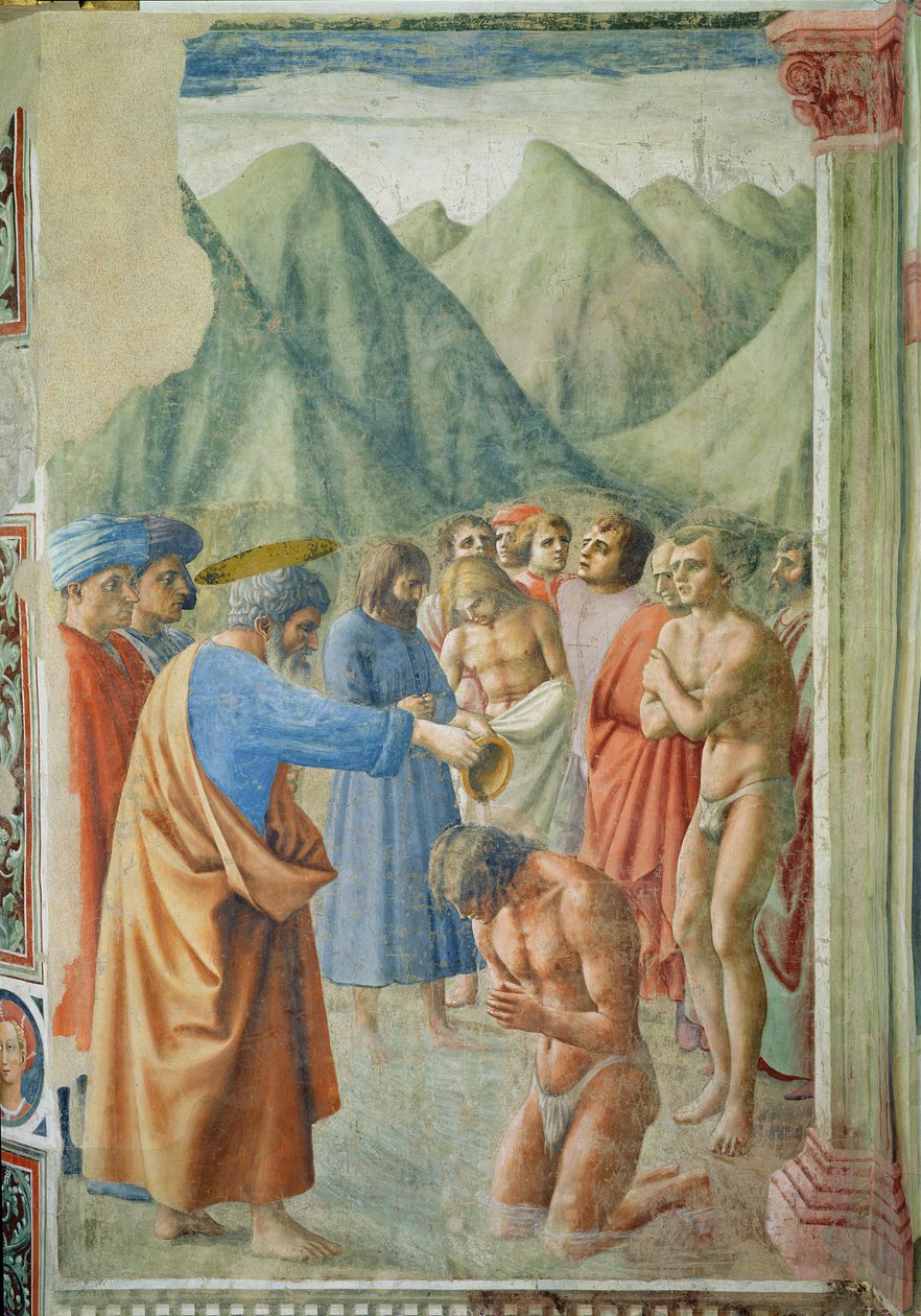 St. Peter tauft die Neophyten, ca. 1427 von Tommaso Masaccio
