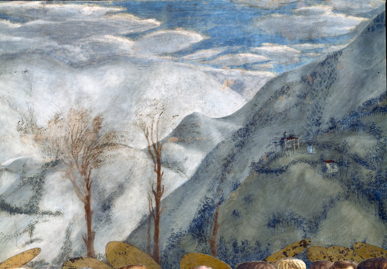 Bergszene, Brancacci-Kapelle von Tommaso Masaccio