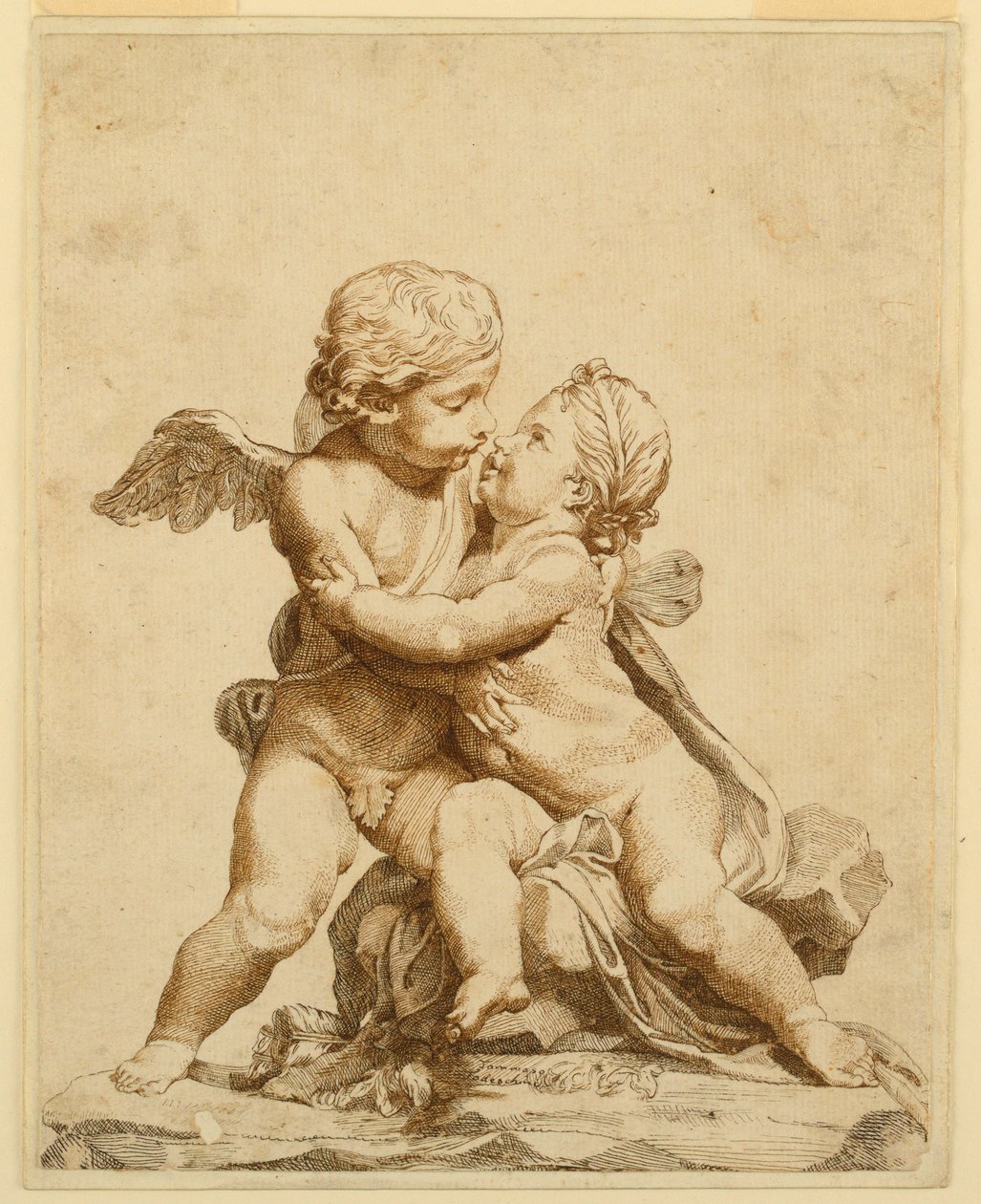 Zwei Küsse von Cupidos von Tommaso Todeschini