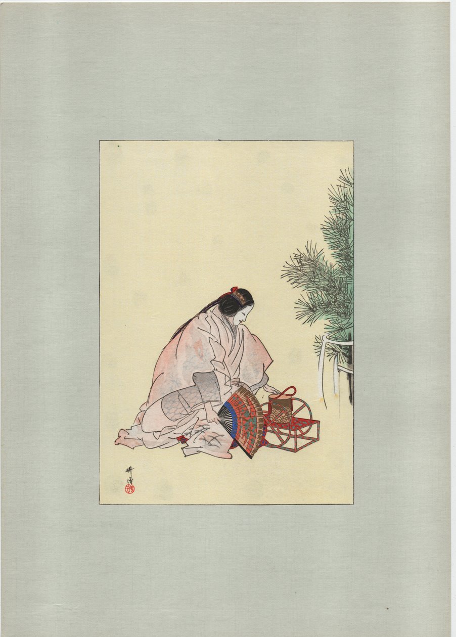 Matsukaze (ca. 1900) (Holzschnitt) von Tsukioka Kogyo
