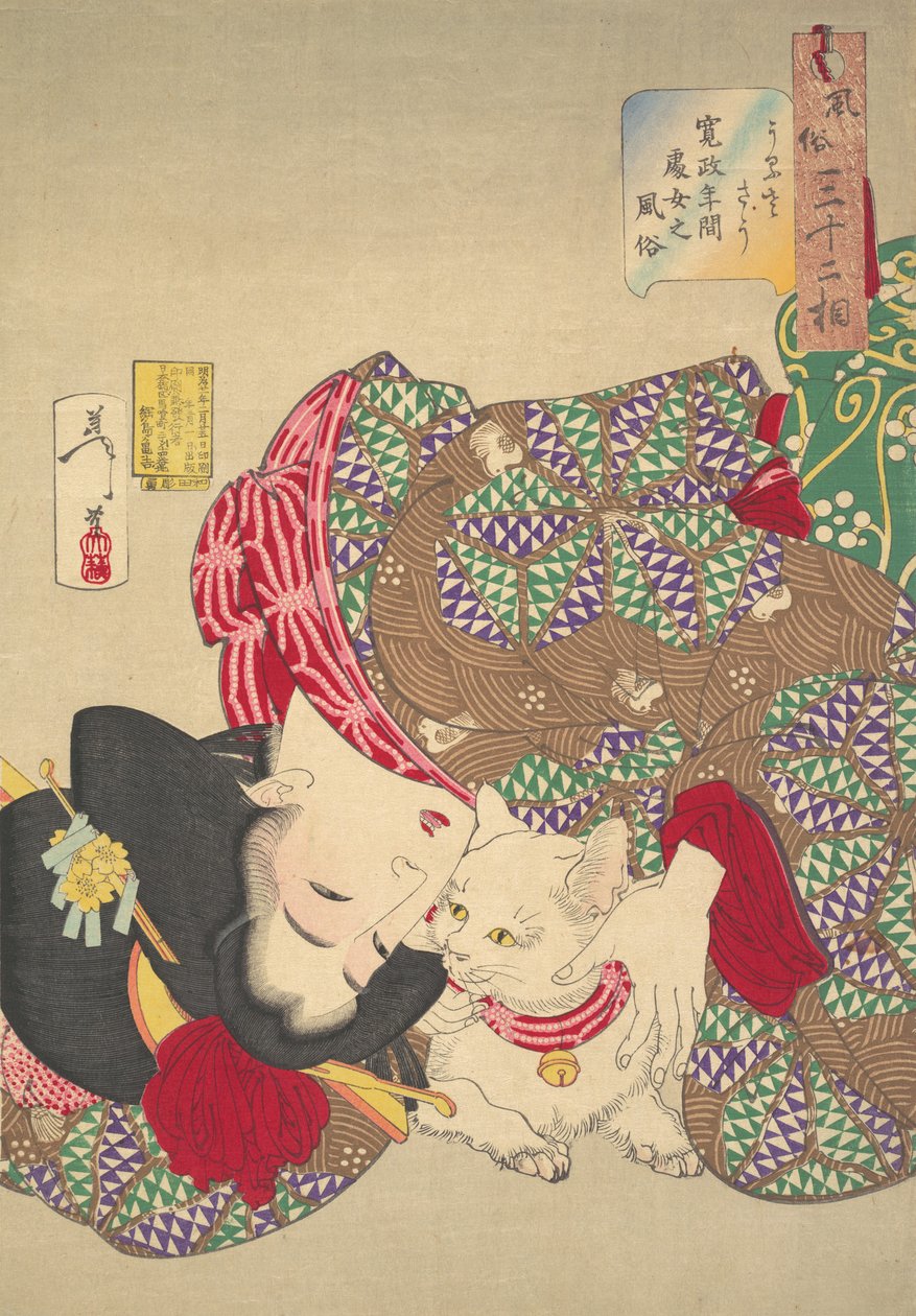 Die Katze ärgern, 1888 von Tsukioka Yoshitoshi