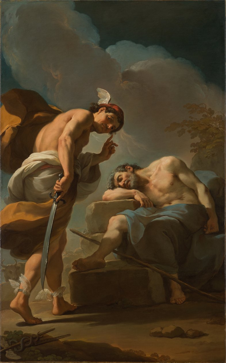Merkur kurz vor der Enthauptung von Argus, ca. 1770-1775 von Ubaldo Gandolfi