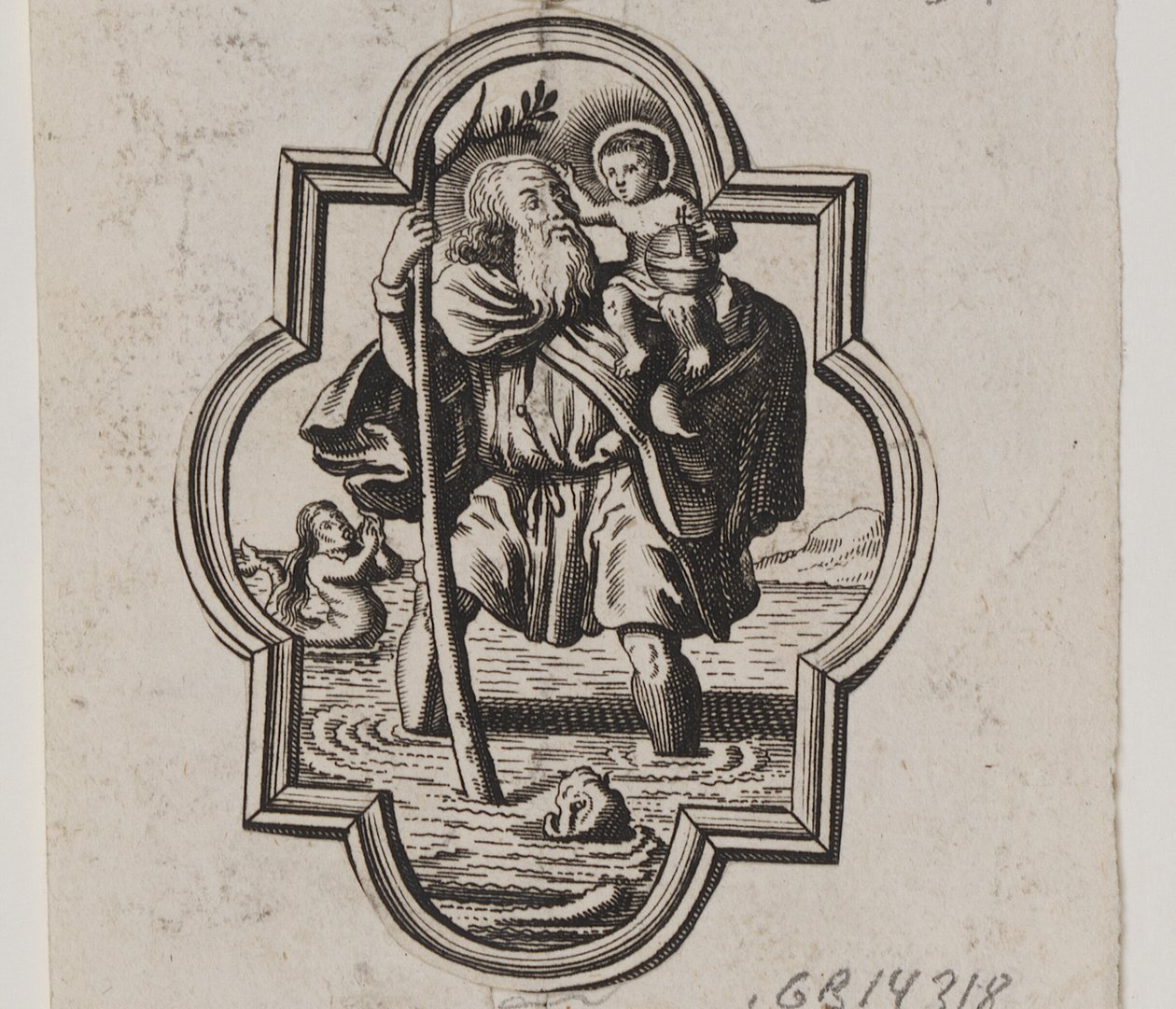 Emblem mit dem heiligen Christophorus von Ubekendt