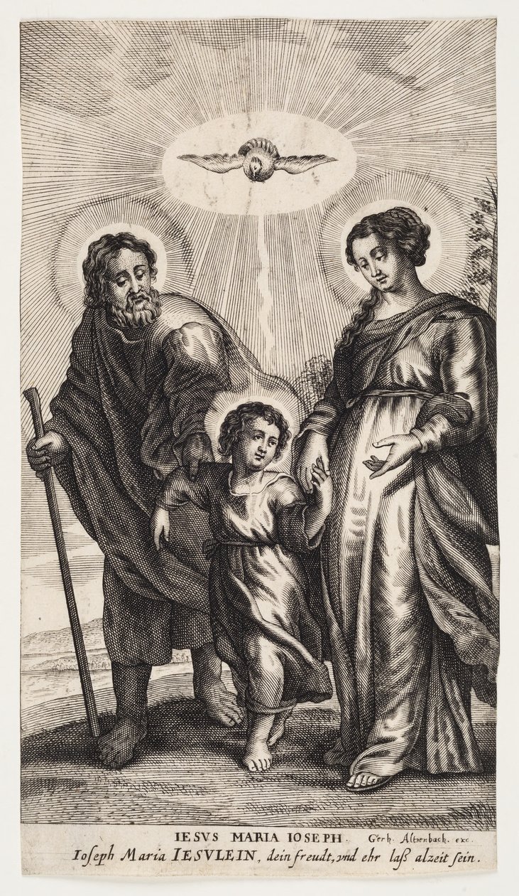 Jesus mit Maria und Josef von Ubekendt