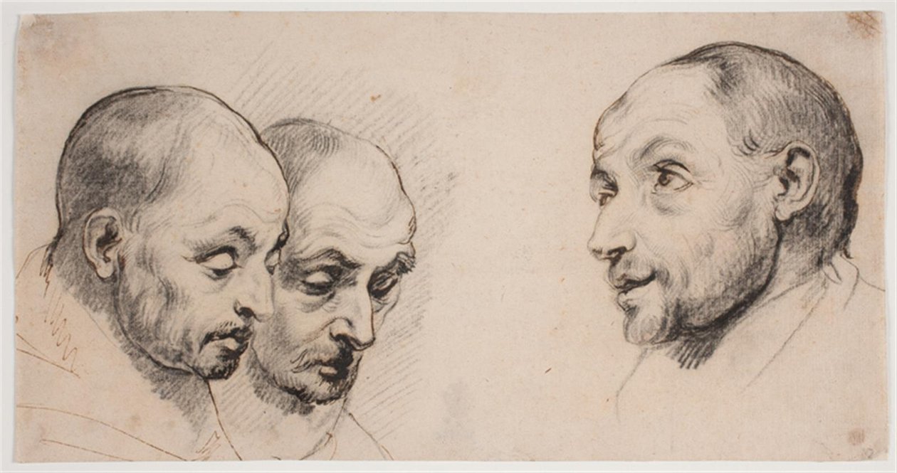 Drei Männerköpfe von Ubekendt kopist efter Anthony van Dyck