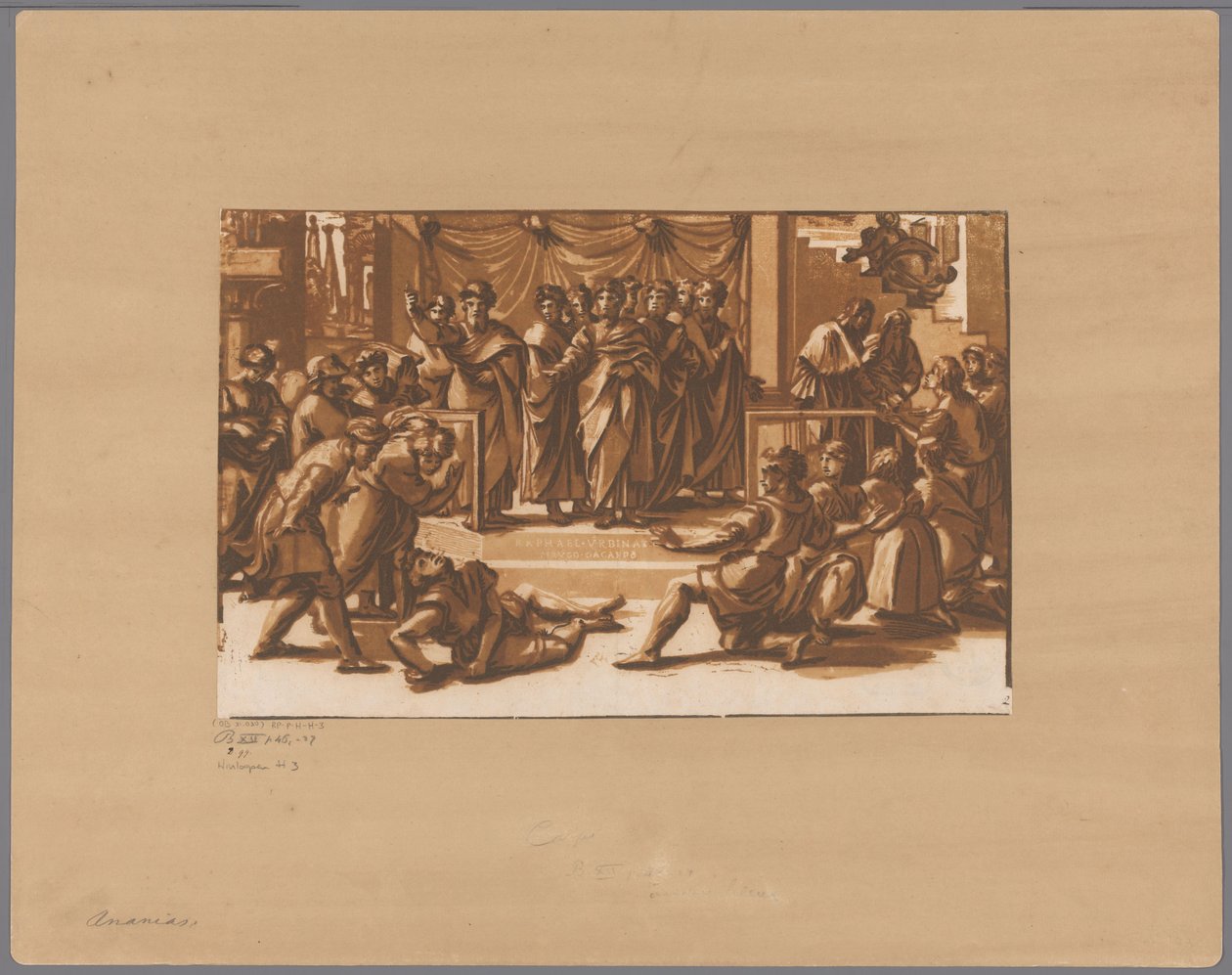 Tod des Ananias von Ugo da Carpi