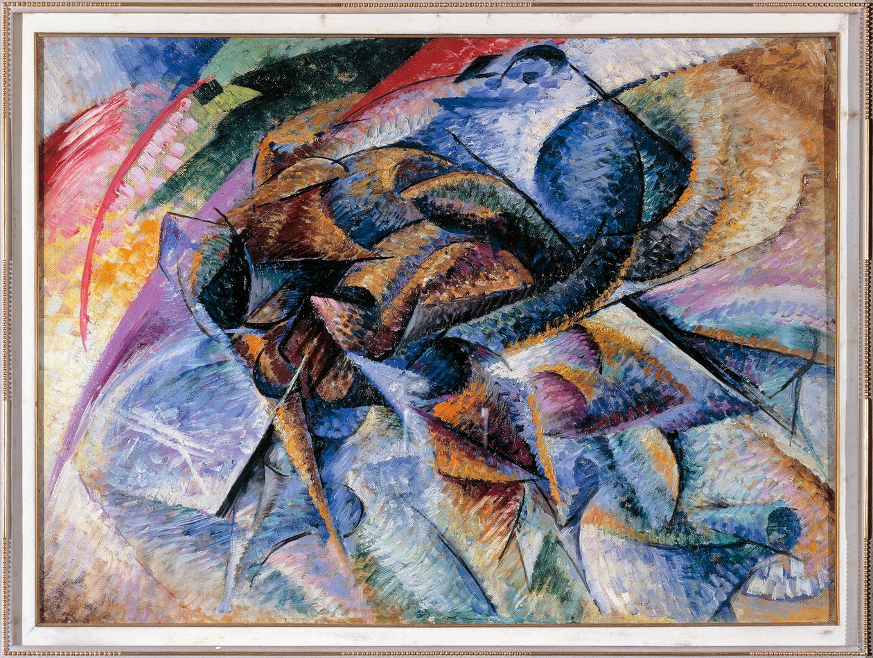 Dynamik eines Radfahrers von Umberto Boccioni