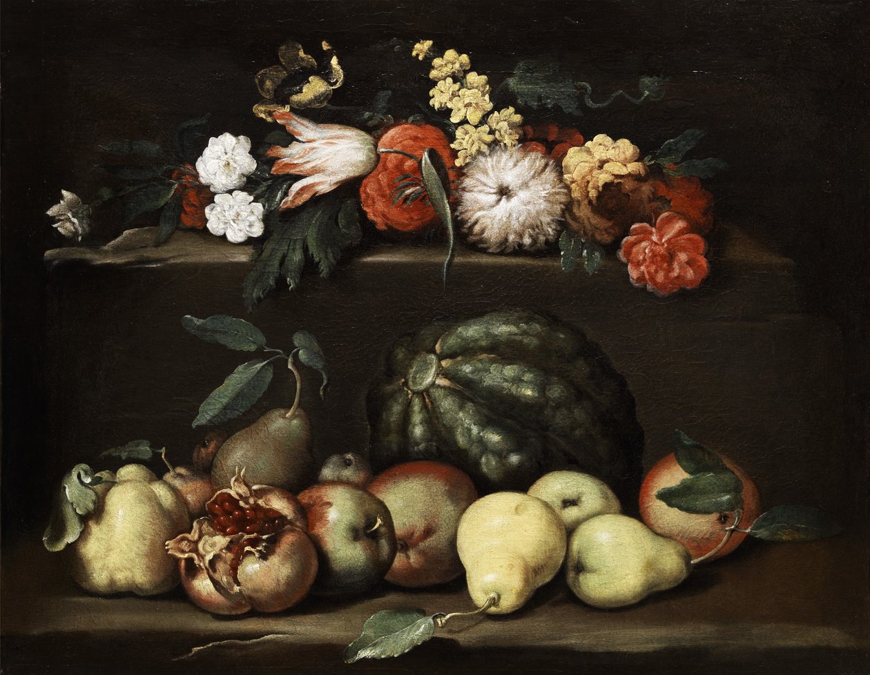 Blumen- und Früchtestillleben von Unbekannt Unbekannt