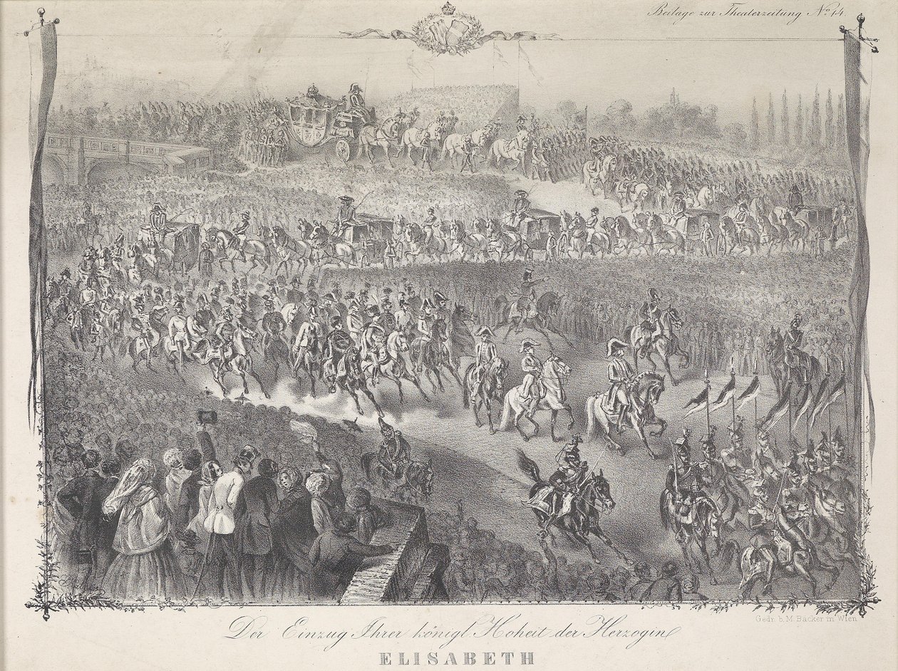 Einzug Ihrer Königlichen Hoheit der Herzogin Elisabeth in Bayern in Wien 1854 von Unbekannt Unbekannt