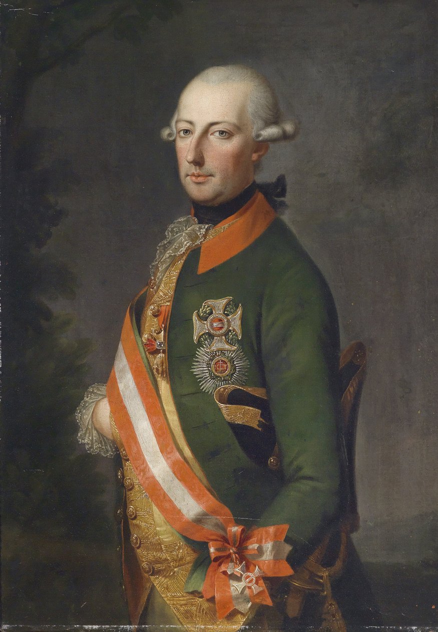 Kaiser Joseph II., Porträt in Uniform des Chevaux-Leger-Regiments Nr. 1 mit Ordensschmuck von Unbekannt Unbekannt