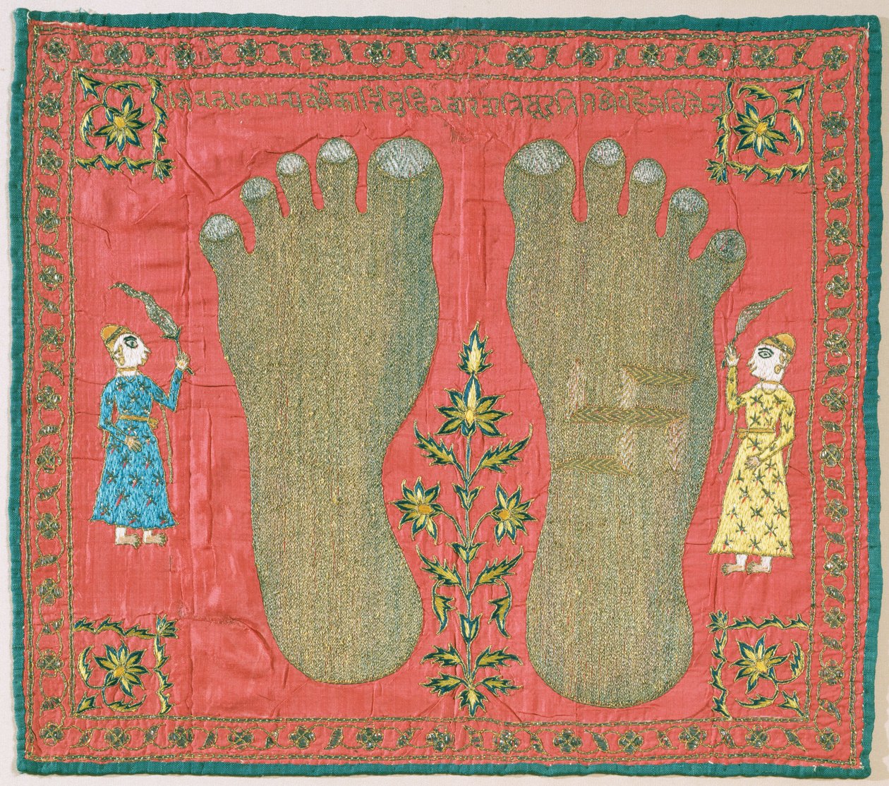 Wandbehang (Puthia) mit den Füßen eines Jain-Mönchs von Unbekannt Unbekannt