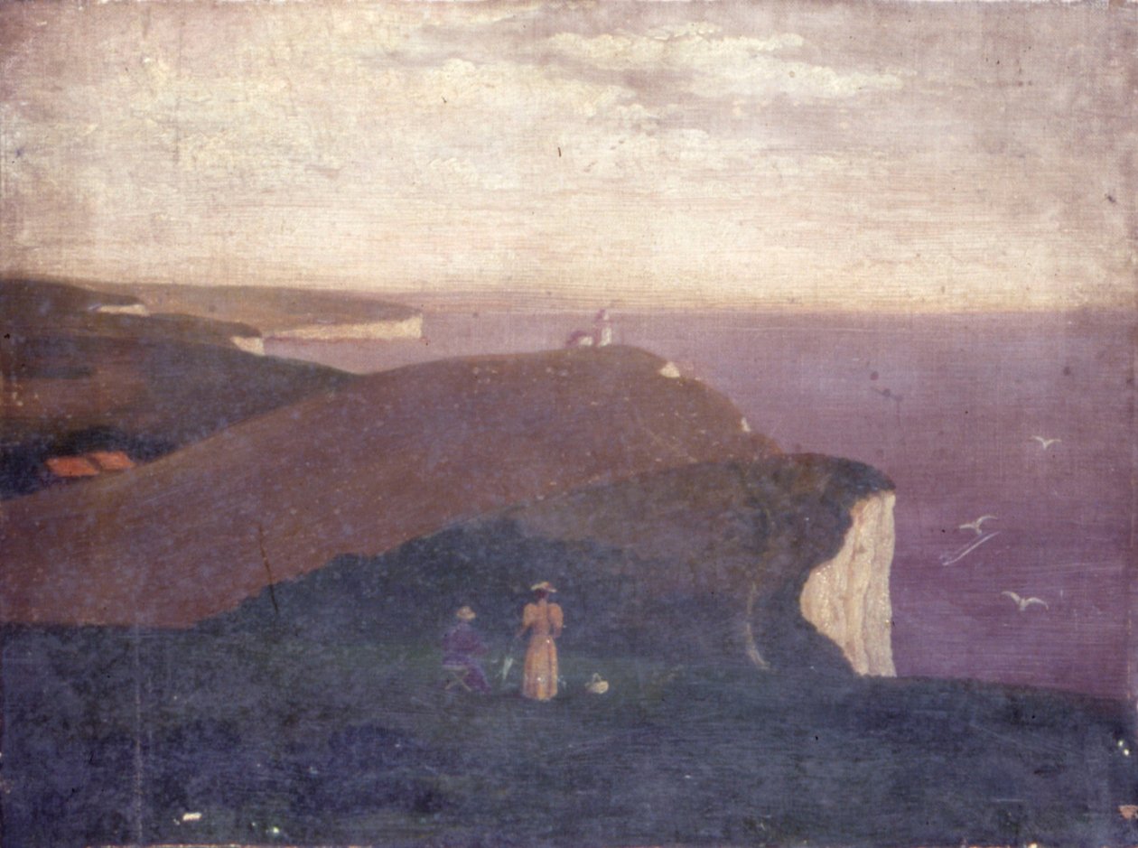 Die South Downs, mit dem Belle Tout Leuchtturm von Unbekannt Unbekannt