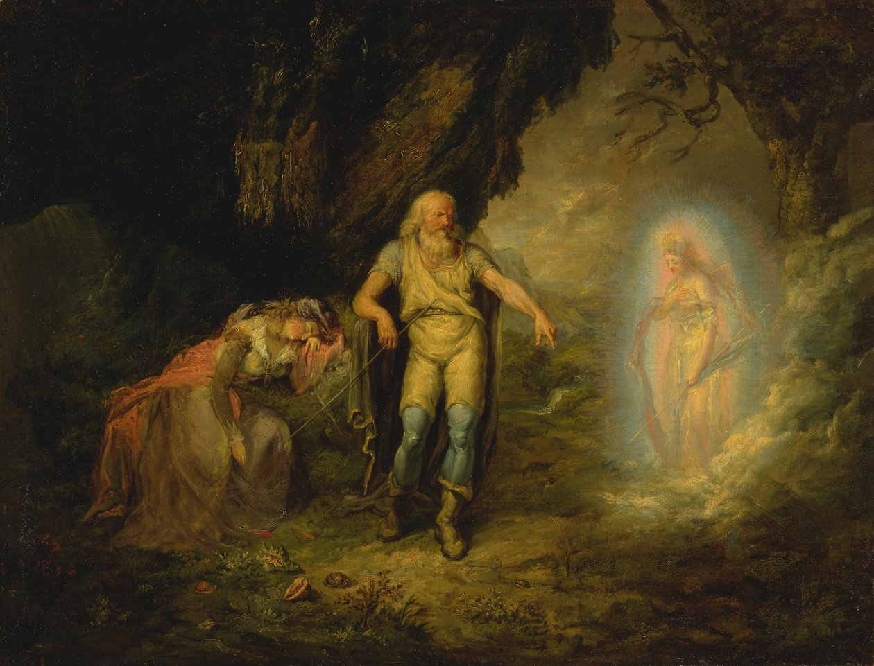 Prospero, Miranda und Ariel, aus Der Sturm von Unbekannt Unbekannt