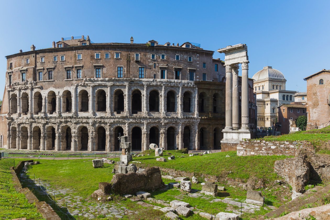 Rom, Italien. Theater des Marcellus und Tempel des Apollo von Unbekannt Unbekannt