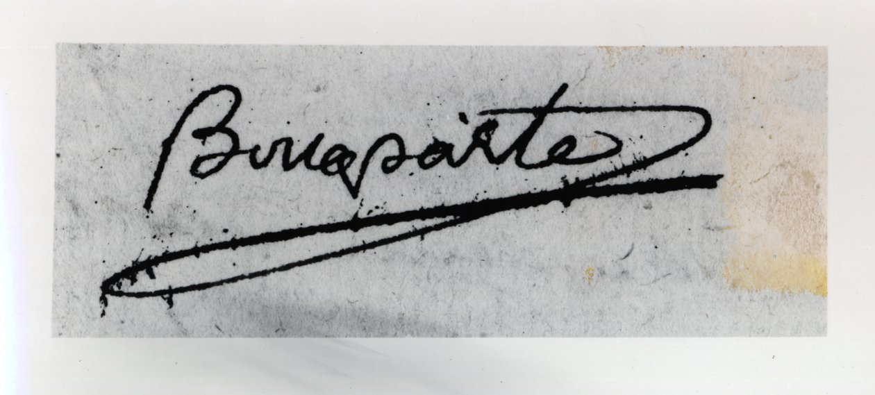 Unterschrift von Napoleon Bonaparte (1769-1821) von Unbekannt Unbekannt