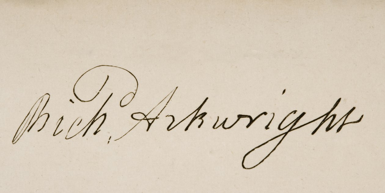 Unterschrift von Sir Richard Arkwright (1732-93) von Unbekannt Unbekannt