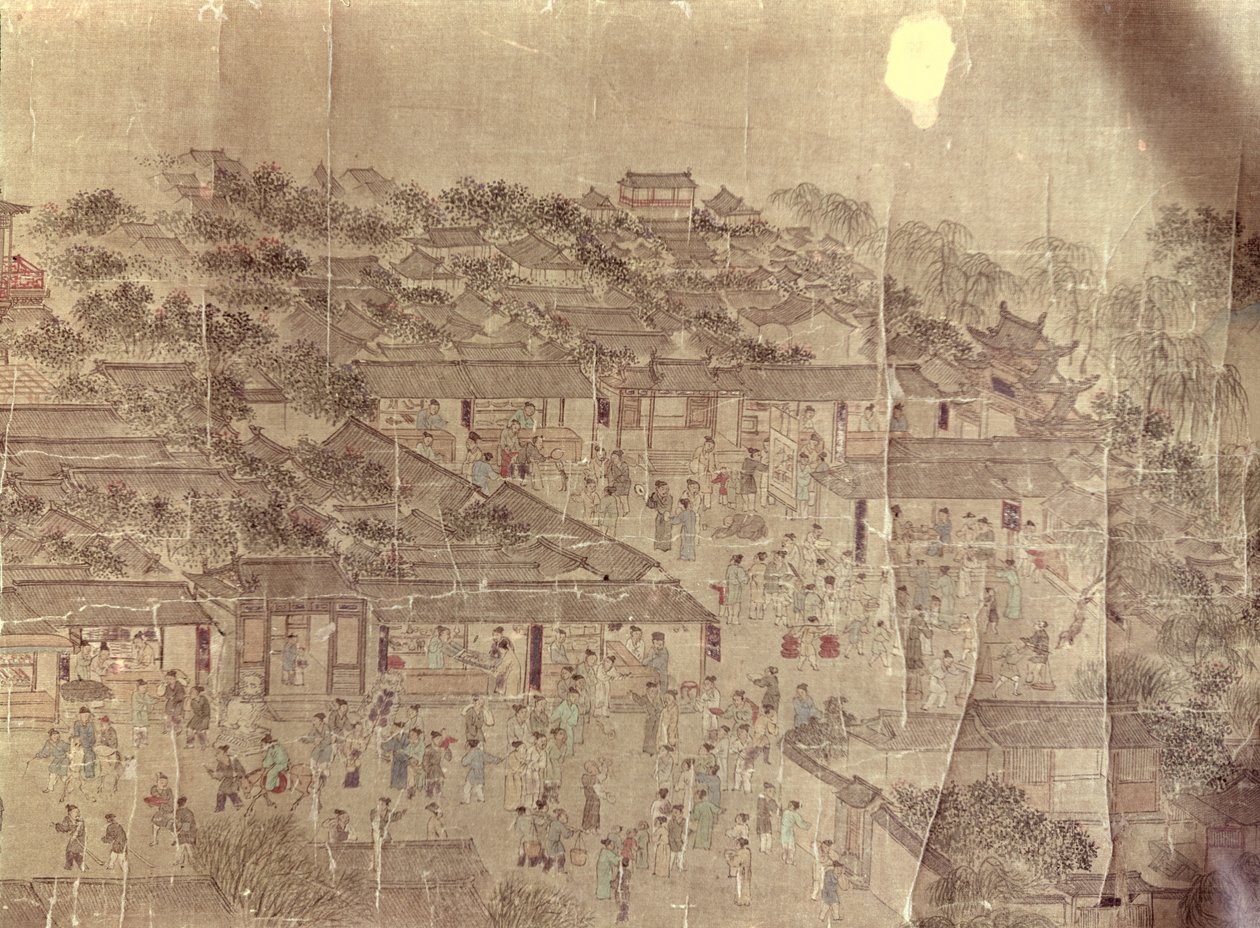 Straßenszene, Chinesisch, Ming-Dynastie (1368-1644) von Unbekannt Unbekannt